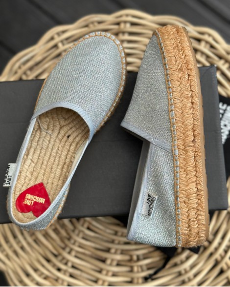Espadrilky dámské Love Moschino stříbrné